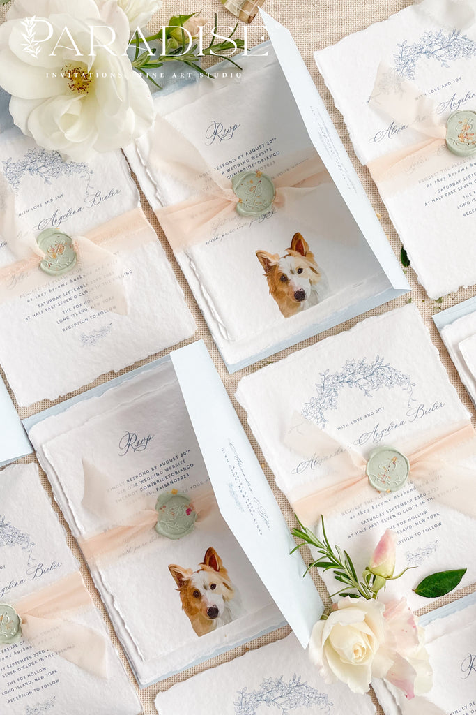 Elizabeth Handmade Paper Wedding Invitation Sets