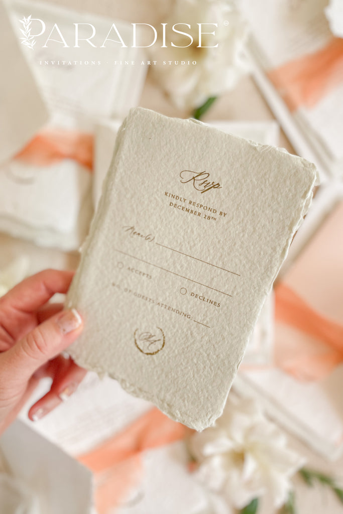 Sara Colored Handmade Paper Wedding Invitation Sets