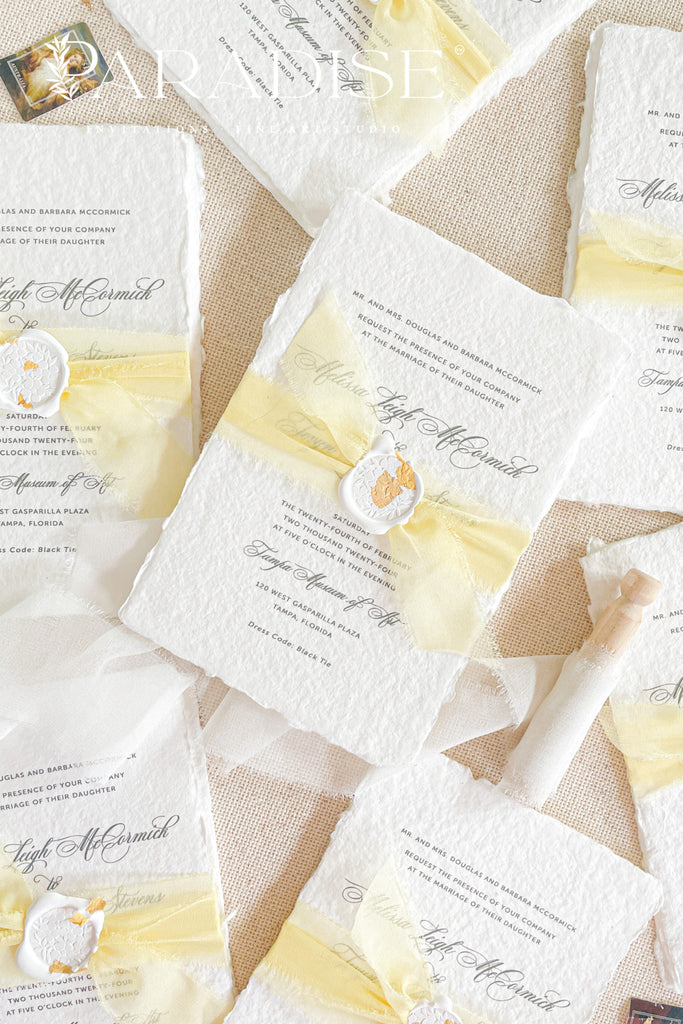 Saylor Handmade Paper Wedding Invitation Sets