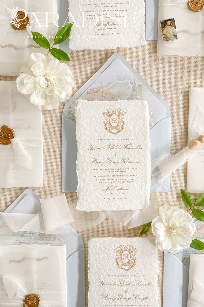 Bridget Handmade Paper Wedding Invitation Sets