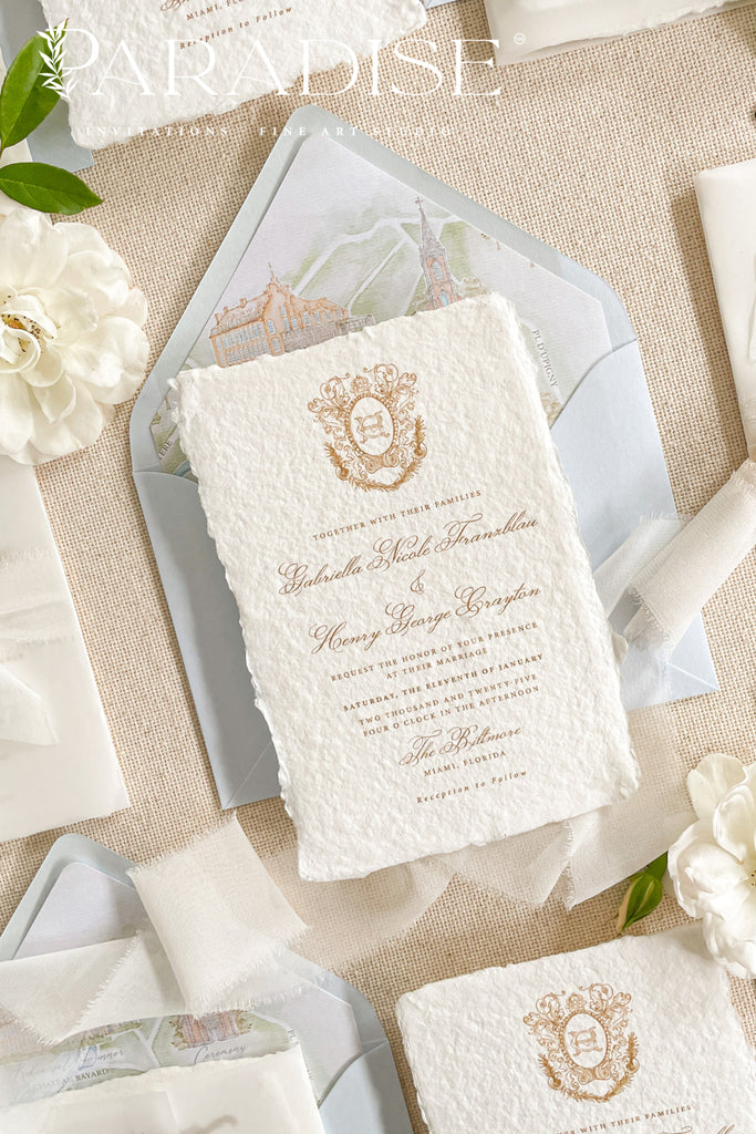 Bridget Handmade Paper Wedding Invitation Sets