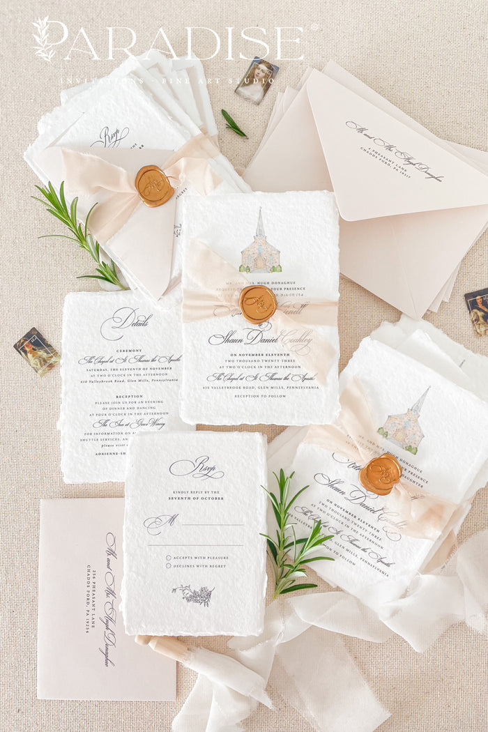 Ariella Handmade Paper Wedding Invitation Sets