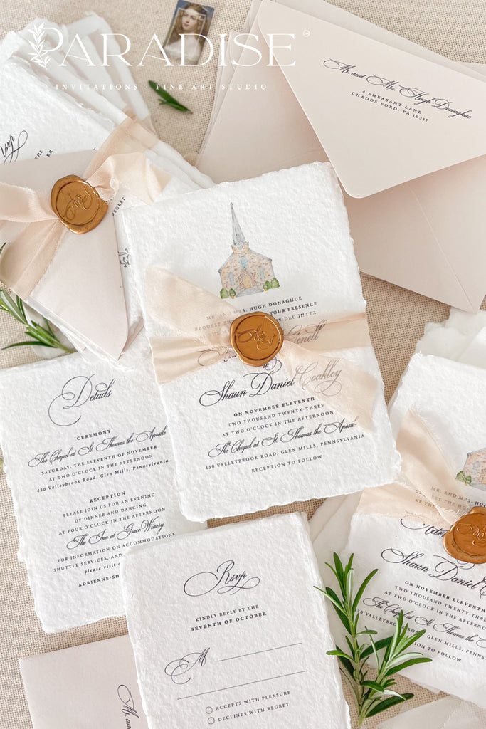 Ariella Handmade Paper Wedding Invitation Sets