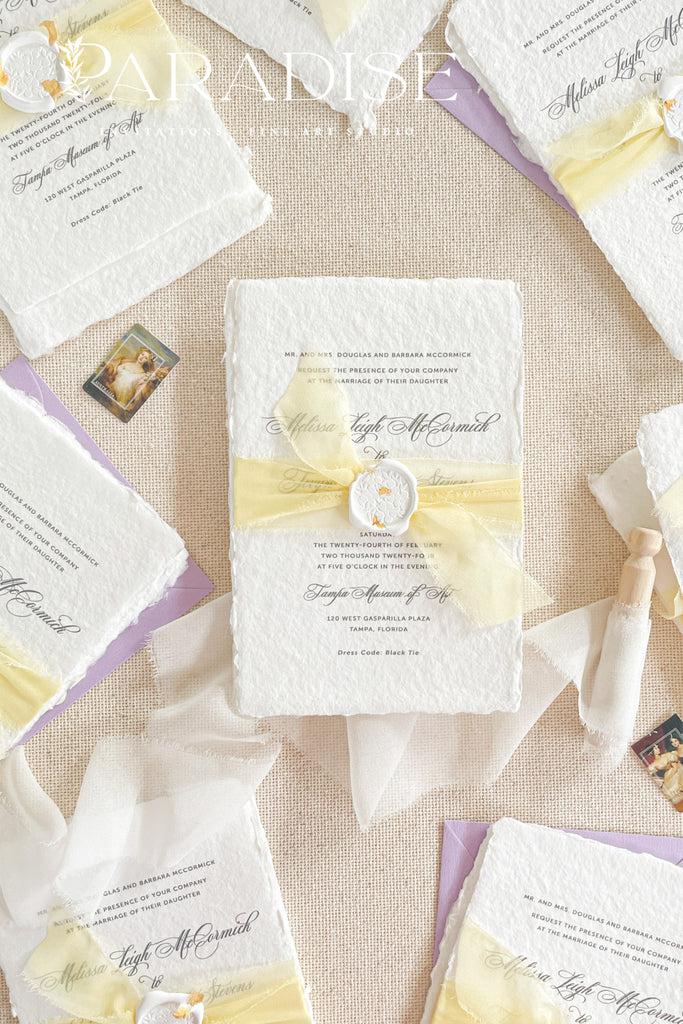 Saylor Handmade Paper Wedding Invitation Sets