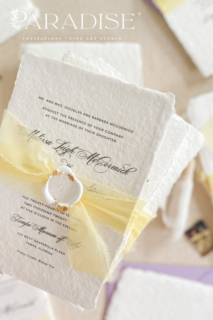 Saylor Handmade Paper Wedding Invitation Sets