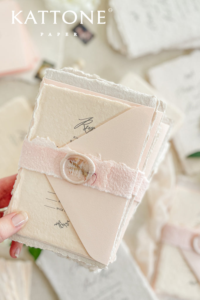 Nilah Handmade Paper Wedding Invitation Sets