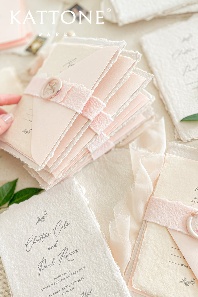 Nilah Handmade Paper Wedding Invitation Sets