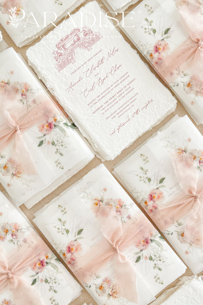 Fiora Handmade Paper Wedding Invitation Sets