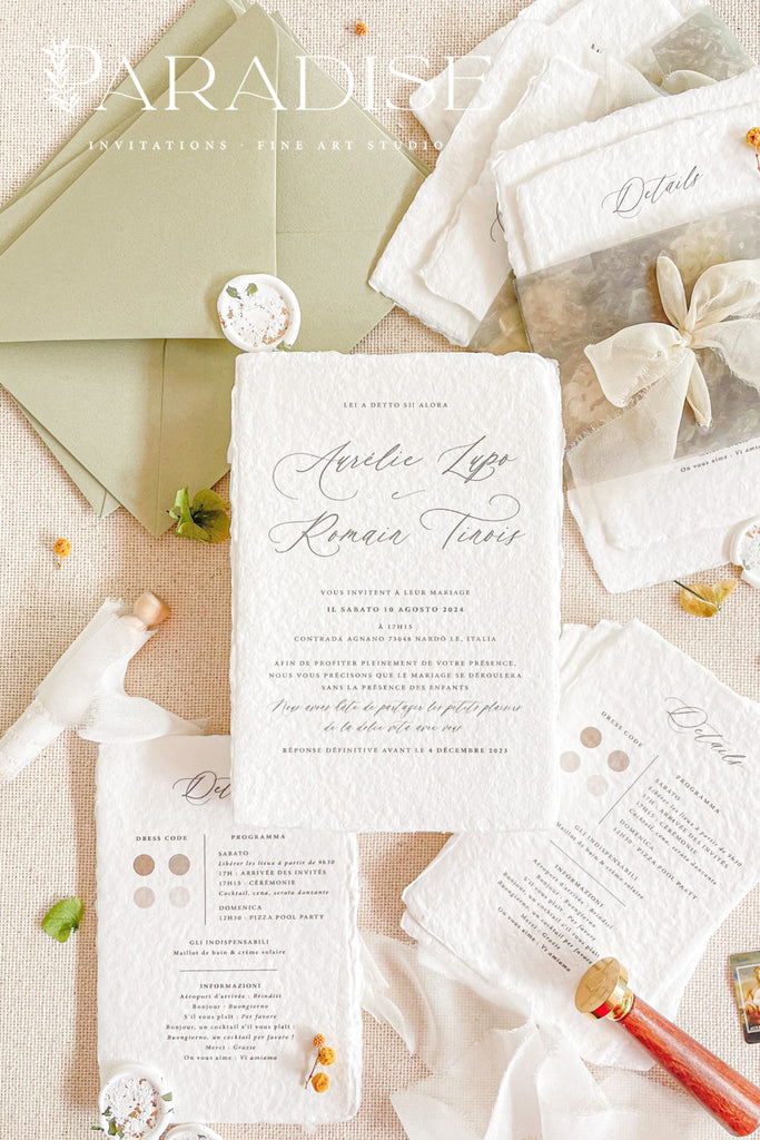 Emiliana Handmade Paper Wedding Invitation Sets