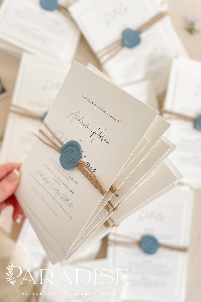 Olive Minimalist Wedding Invitation Sets