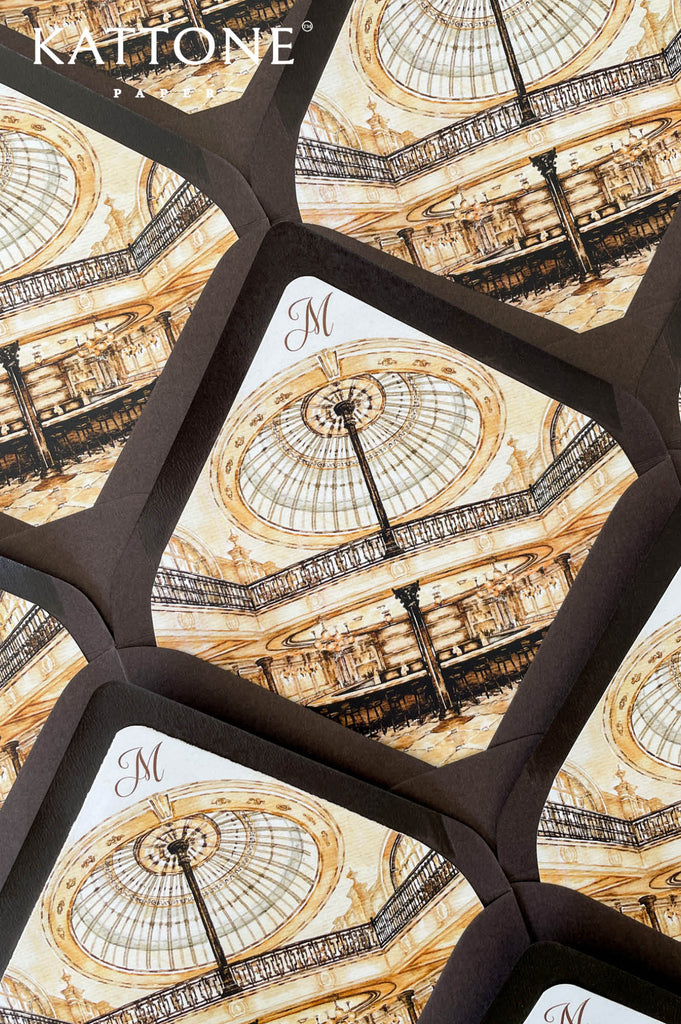 Premium wedding envelopes with custom architectural liners and white ink printing designed for formal weddings, black-tie celebrations, and luxury stationery suites.
