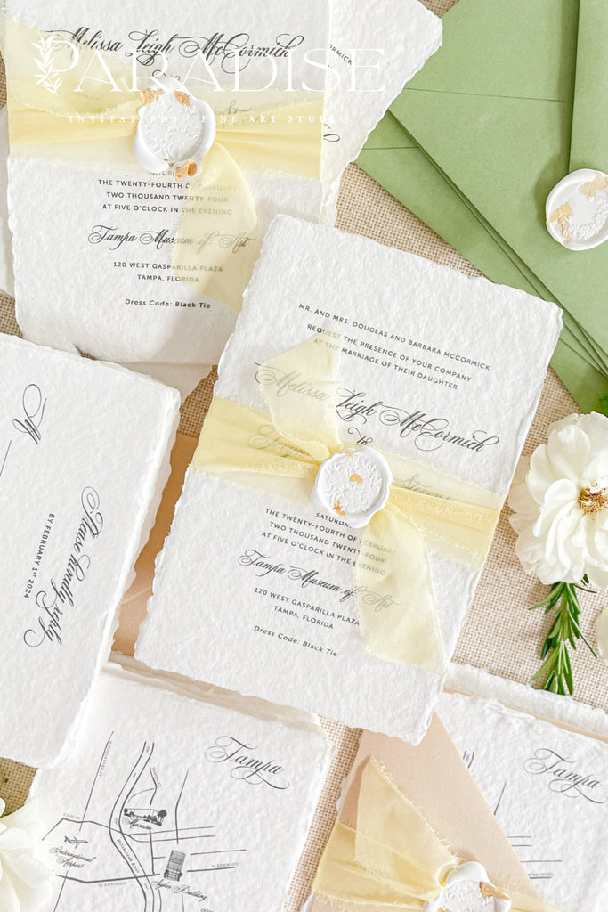 Saylor Handmade Paper Wedding Invitation Sets