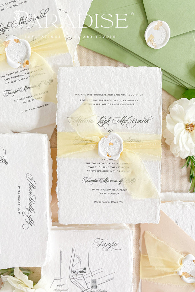 Saylor Handmade Paper Wedding Invitation Sets