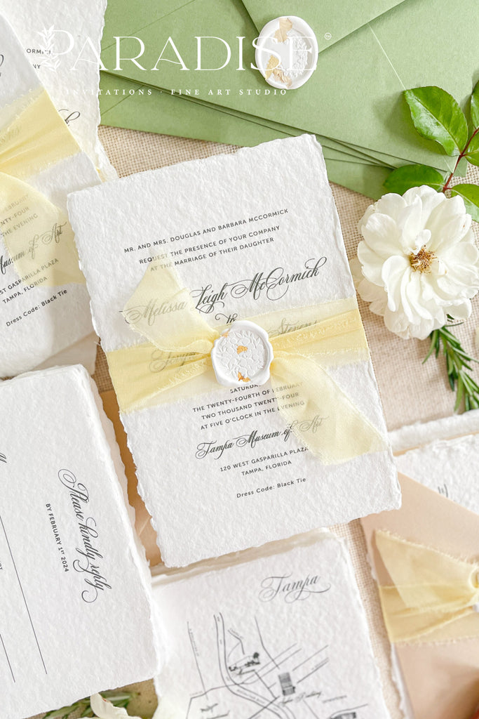 Saylor Handmade Paper Wedding Invitation Sets