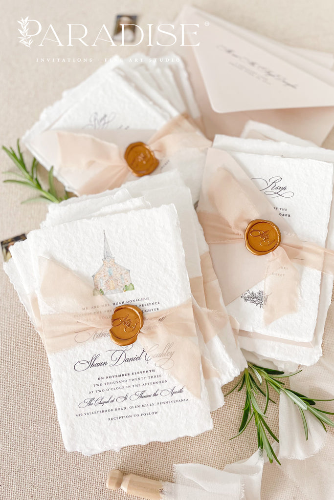 Ariella Handmade Paper Wedding Invitation Sets