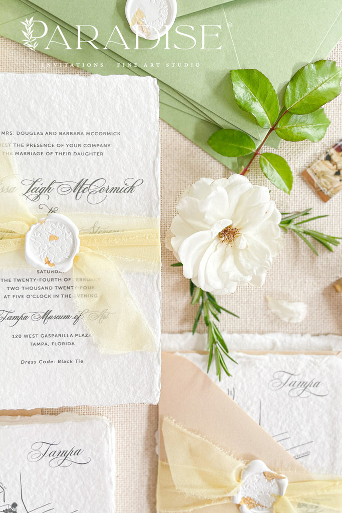 Saylor Handmade Paper Wedding Invitation Sets