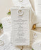 Elevate your wedding table with our embossed handmade paper menus, where timeless craftsmanship meets modern refinement. Each menu is printed on 100% cotton handmade paper with delicate deckled edges and a subtle botanical embossing, creating a tactile experience of understated luxury. Finished with an elegant floral wax seal personalized for each guest, these menus add an exquisite fine-art touch to your reception decor.