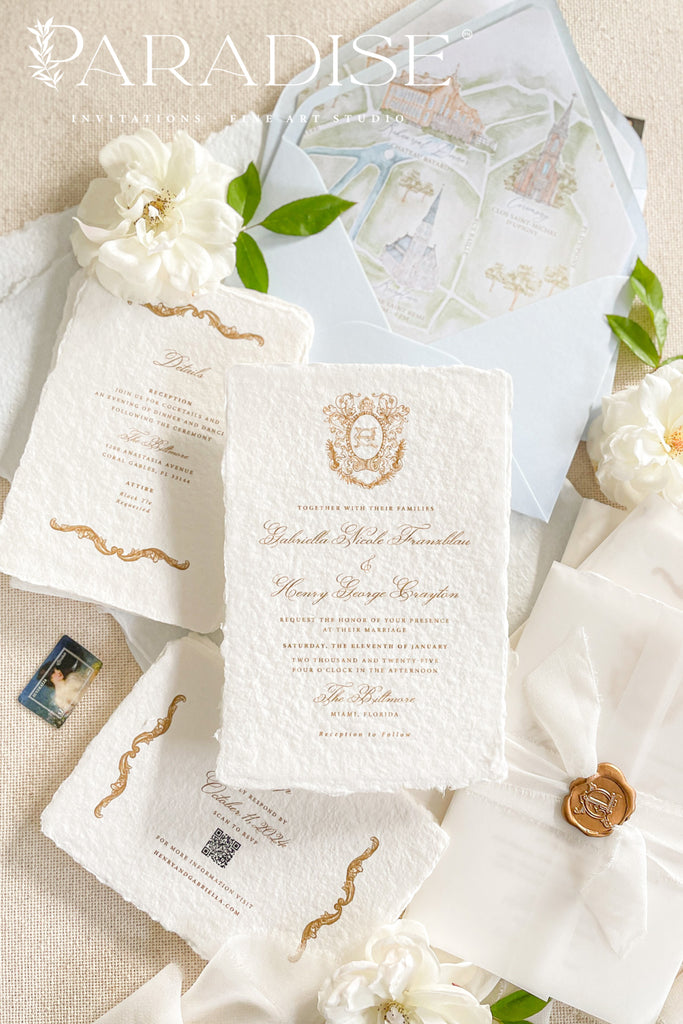 Bridget Handmade Paper Wedding Invitation Sets