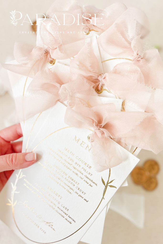 Kennedy Real Gold Foil Wedding Menus