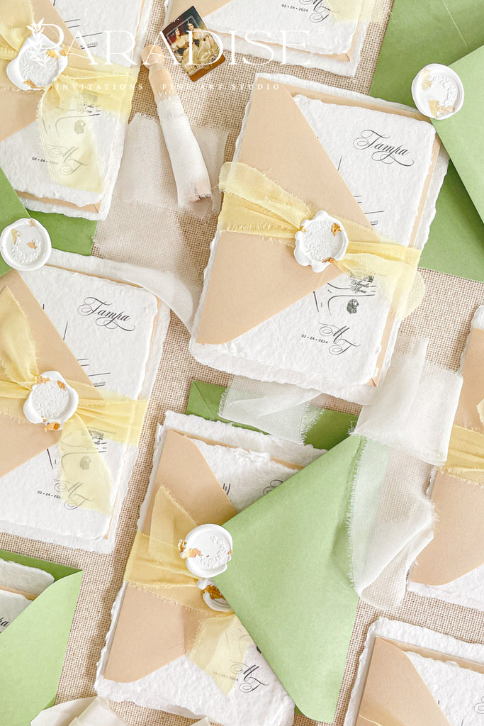 Saylor Handmade Paper Wedding Invitation Sets