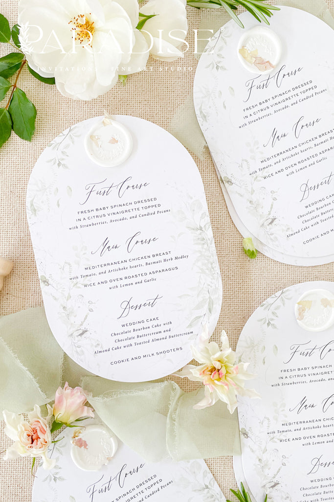 Audrey Double Arch Wedding Menus