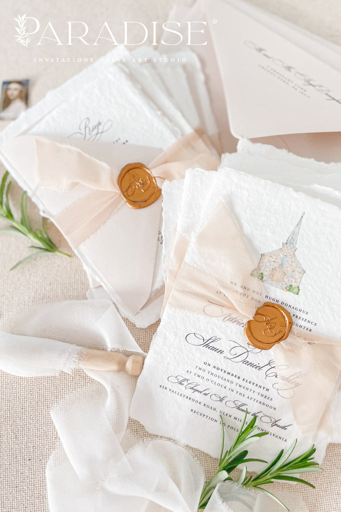 Ariella Handmade Paper Wedding Invitation Sets