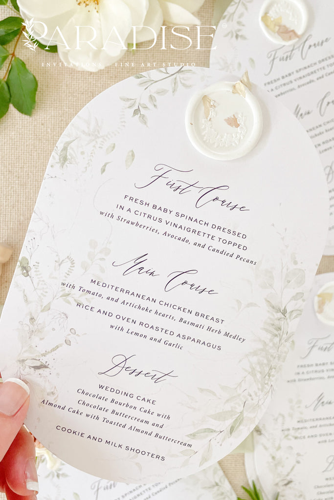 Audrey Double Arch Wedding Menus