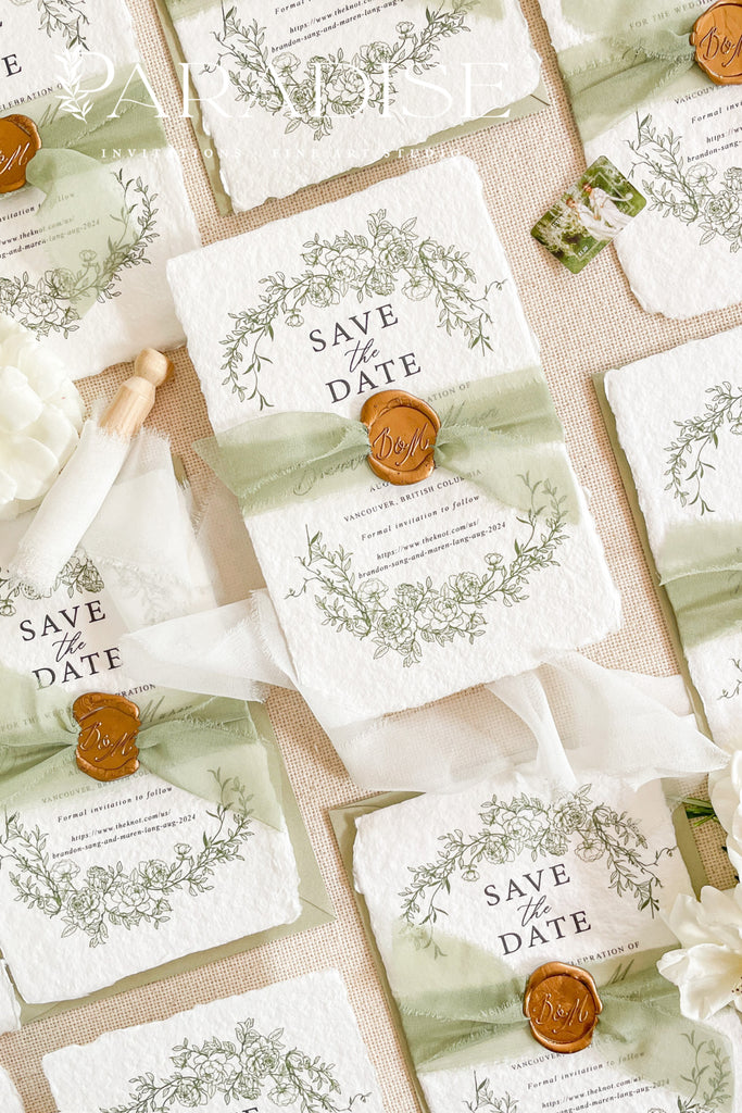 Jane Handmade Paper Save the Date Cards