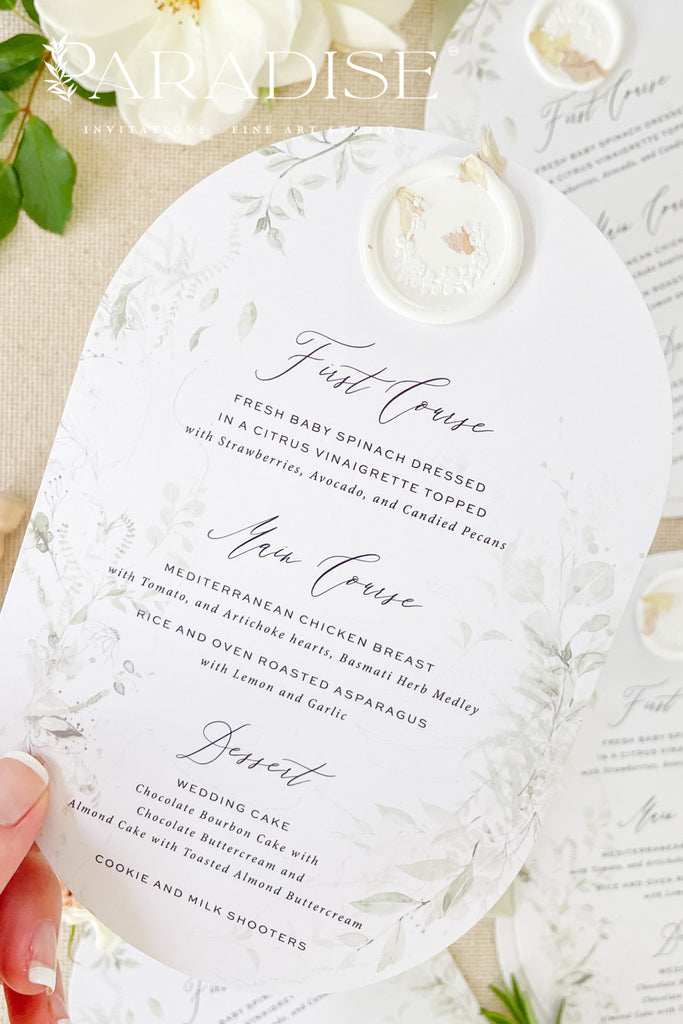 Audrey Double Arch Wedding Menus