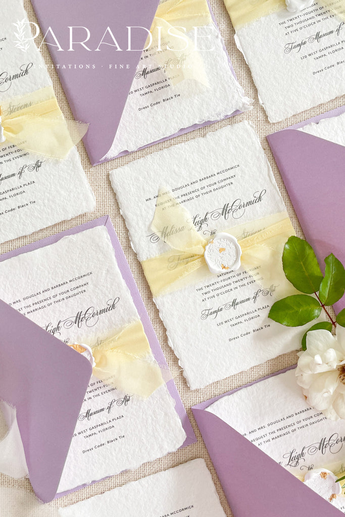 Zara Handmade Paper Wedding Invitation Sets