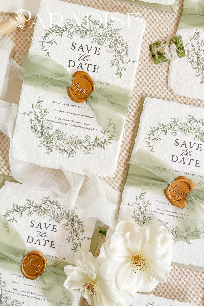 Jane Handmade Paper Save the Date Cards