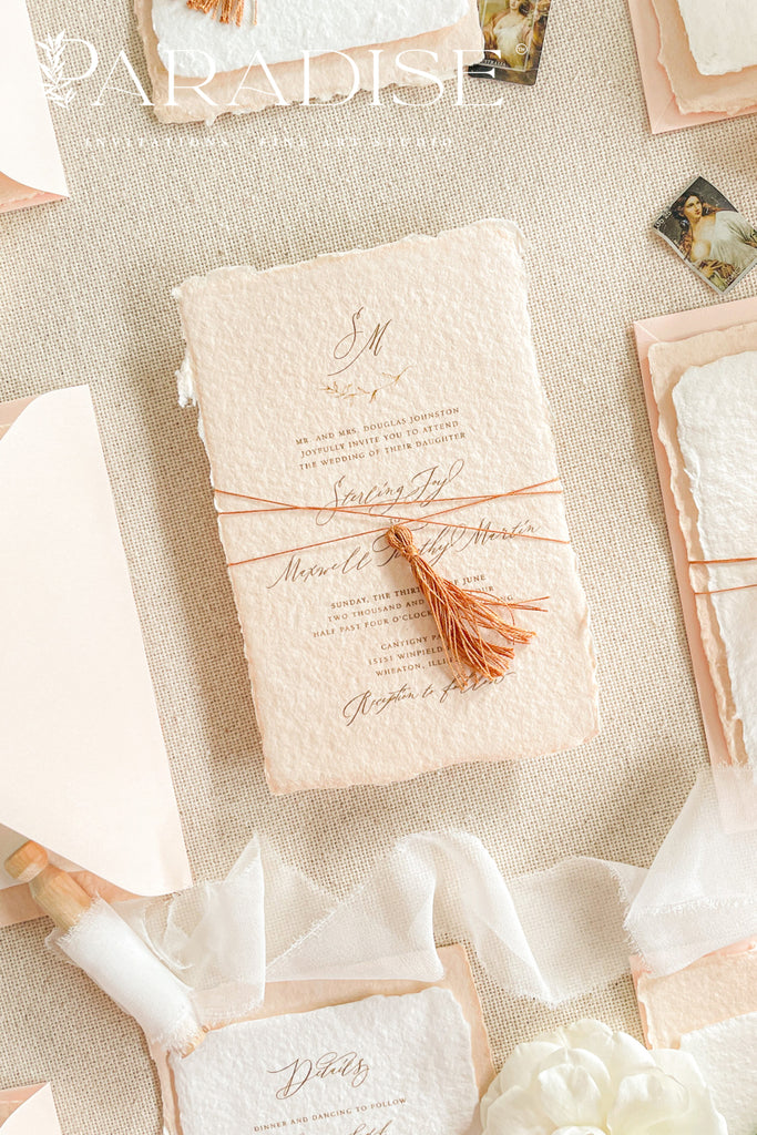 Allegra Colored Handmade Paper Wedding Invitation Sets