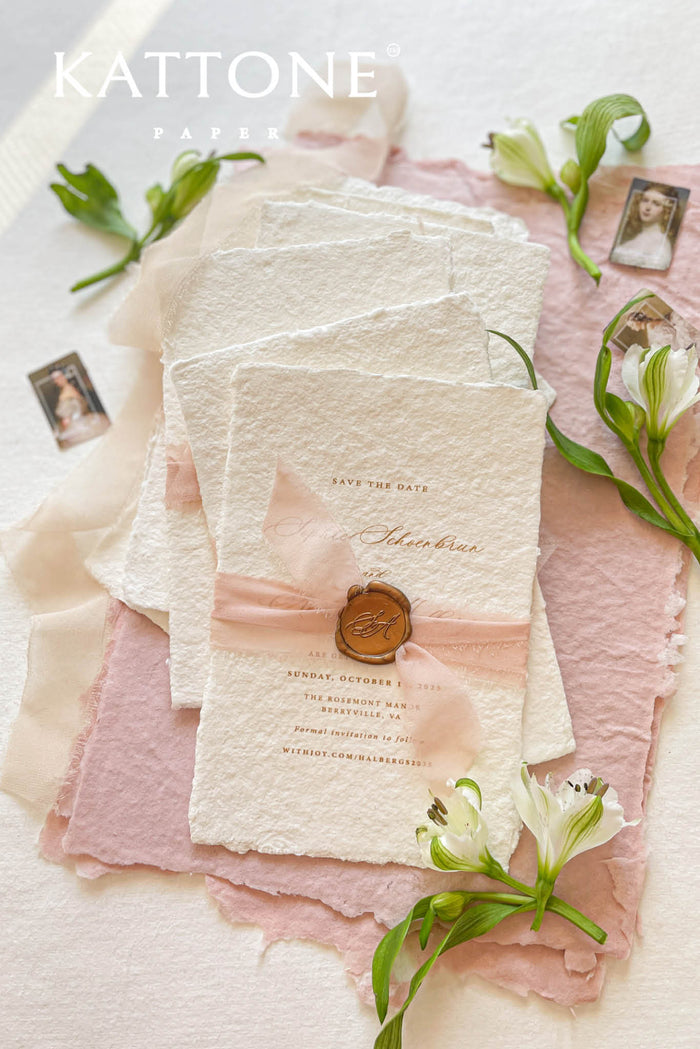 Samira Handmade Paper Save the Date Cards