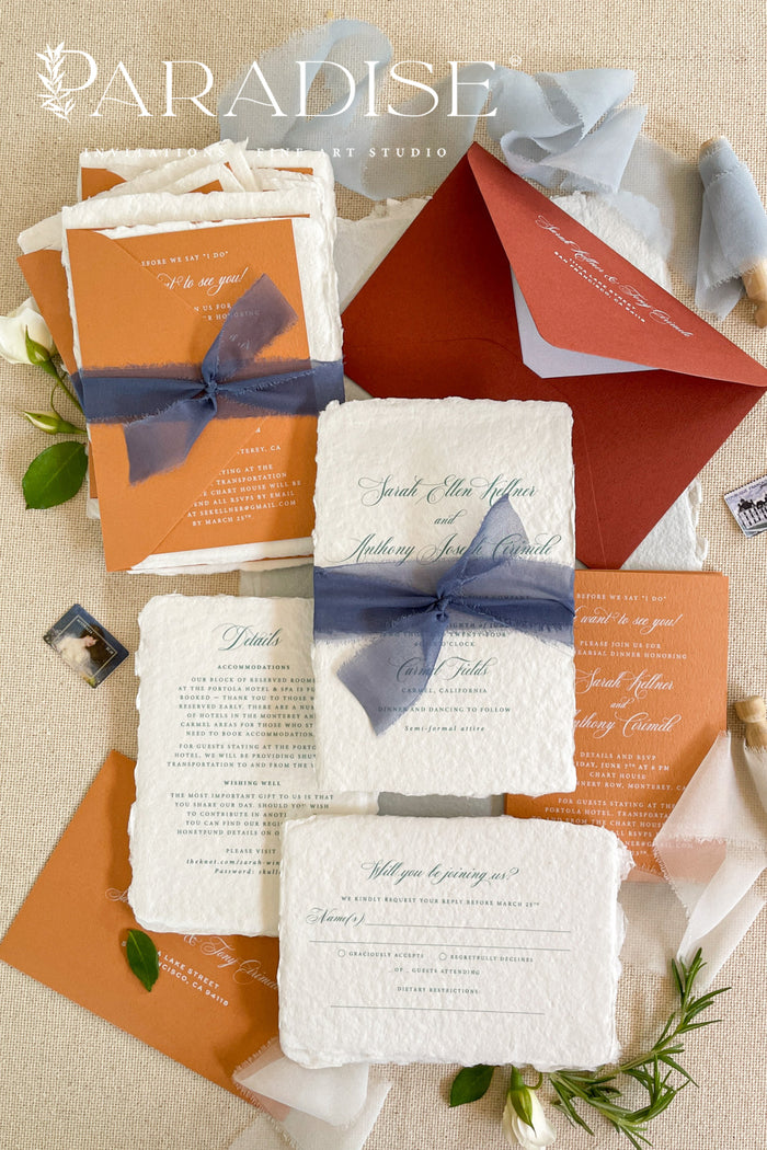 Alora Handmade Paper Wedding Invitation Sets