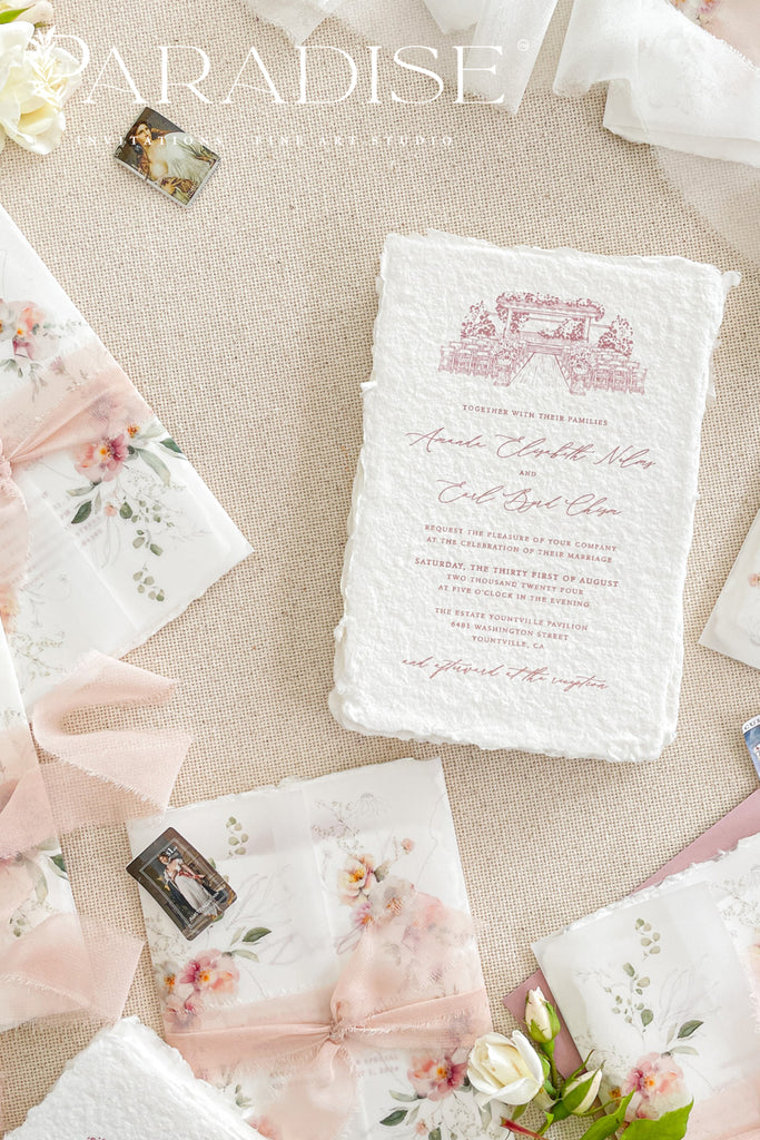 Fiora Handmade Paper Wedding Invitation Sets