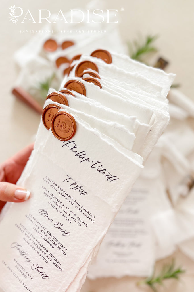 Callie Handmade Paper Wedding Menus