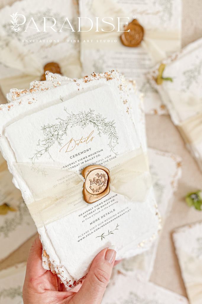 Alexandra Handmade Paper Wedding Invitation Sets