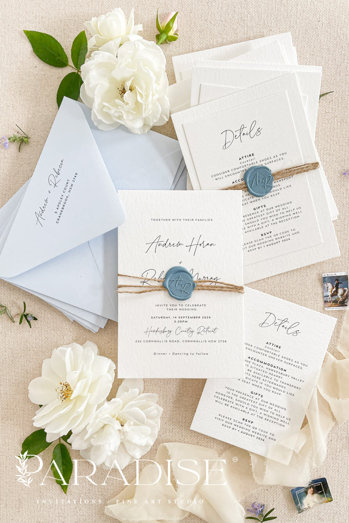 Olive Minimalist Wedding Invitation Sets