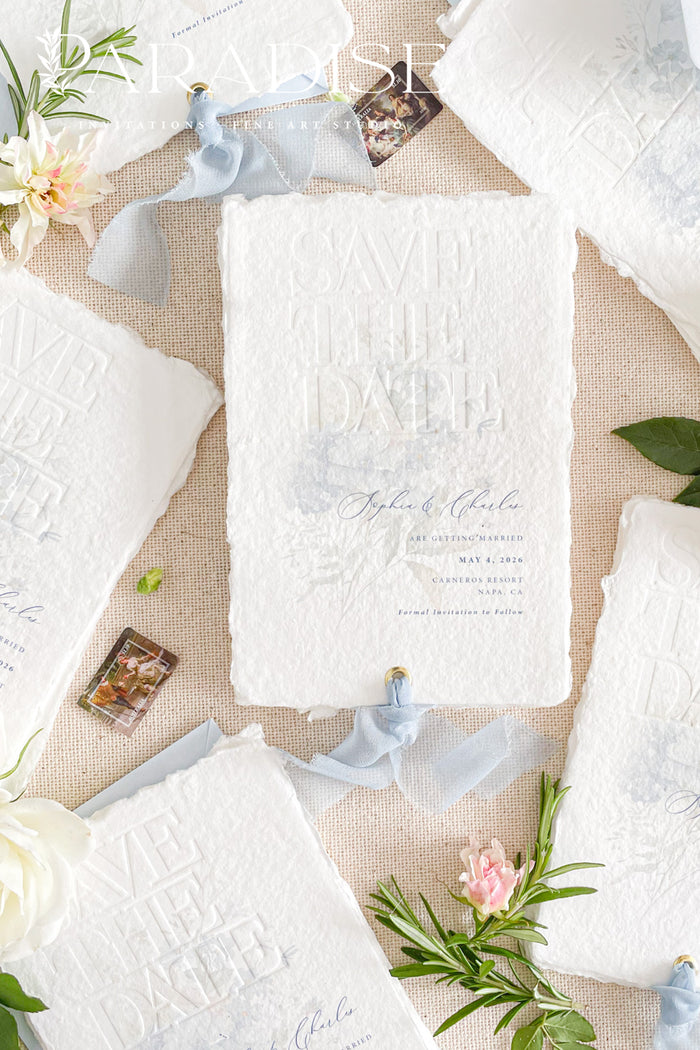 Morgan Embossed Handmade Save the Date Cards