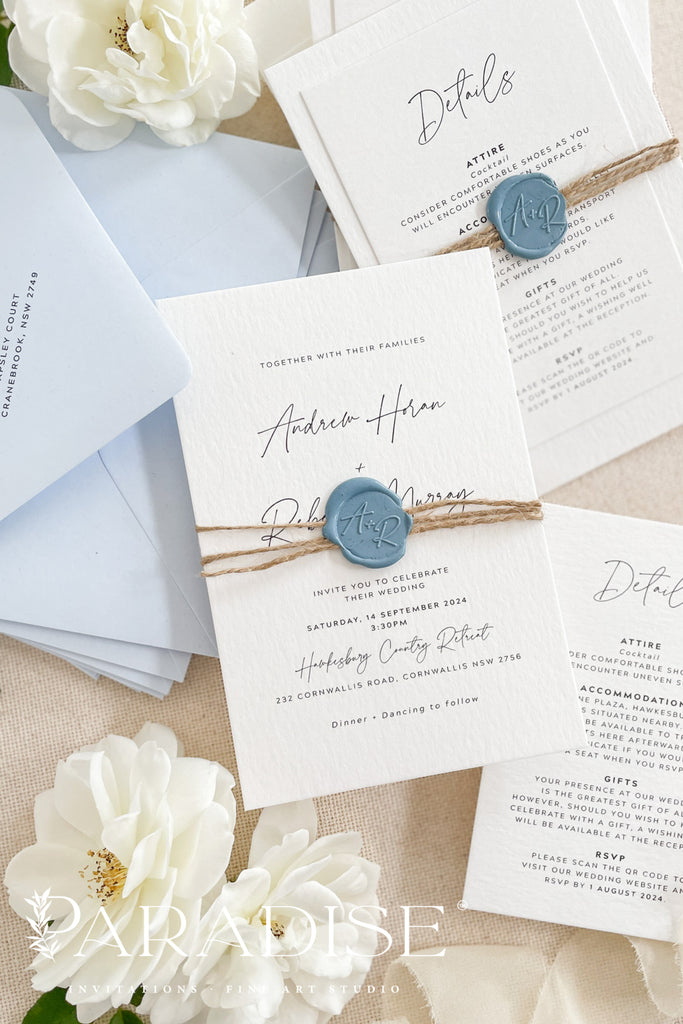 Olive Minimalist Wedding Invitation Sets