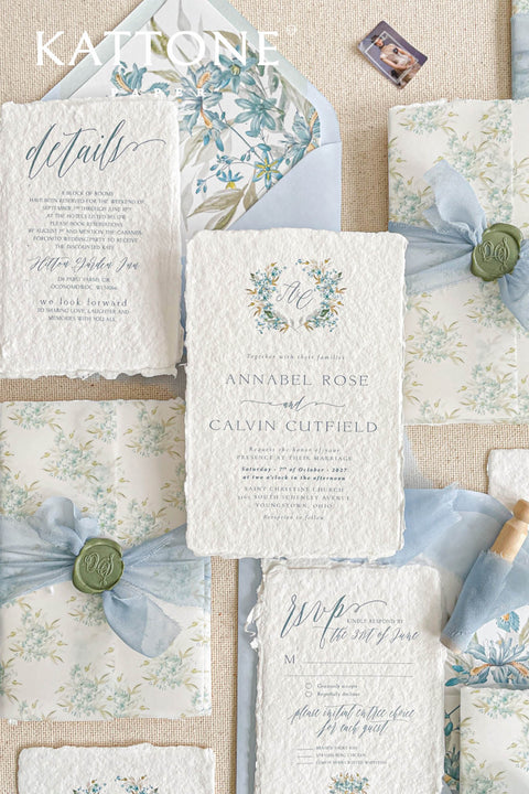 Set a sophisticated and thoughtful tone for your coastal celebration with these unique wedding invites. Perfect for a beach wedding, this suite features a classic navy theme with a beautifully designed wedding timeline to guide your guests through your special day. The elegant calligraphy design adds a touch of classic romance, while the eco-conscious materials ensure your stationery is a beautiful and responsible choice for your special day.