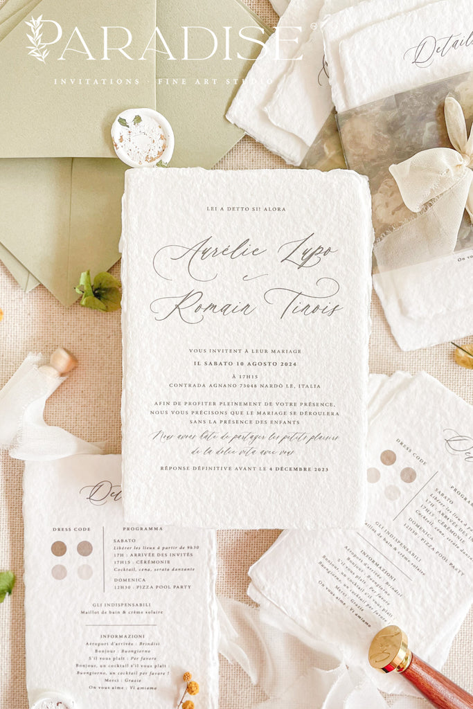 Emiliana Handmade Paper Wedding Invitation Sets