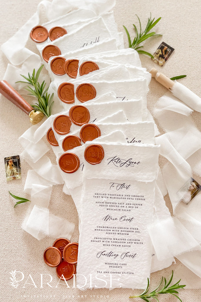 Callie Handmade Paper Wedding Menus