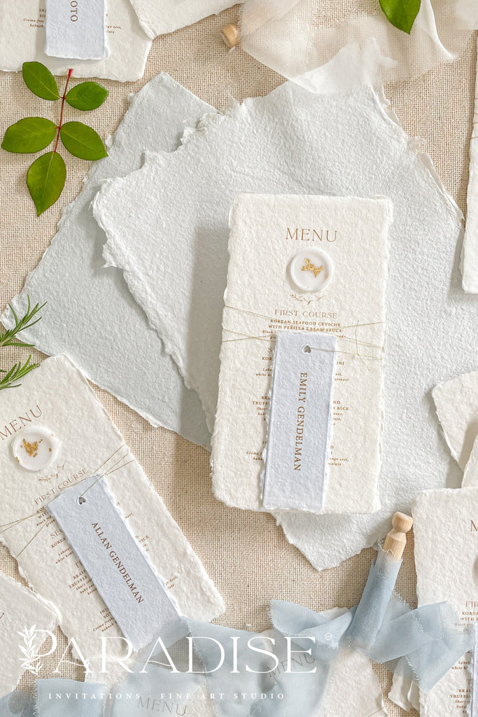 Danni Handmade Paper Wedding Menus