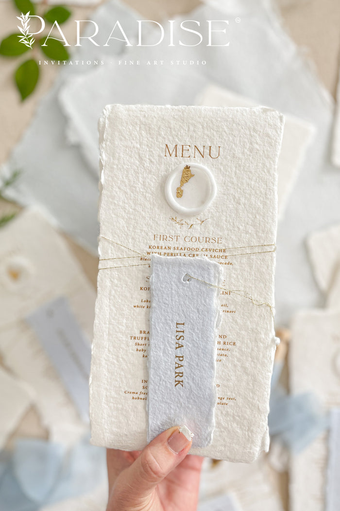 Danni Handmade Paper Wedding Menus