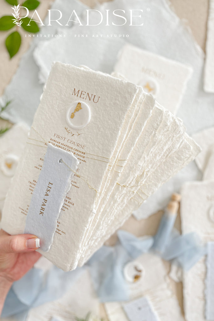 Danni Handmade Paper Wedding Menus