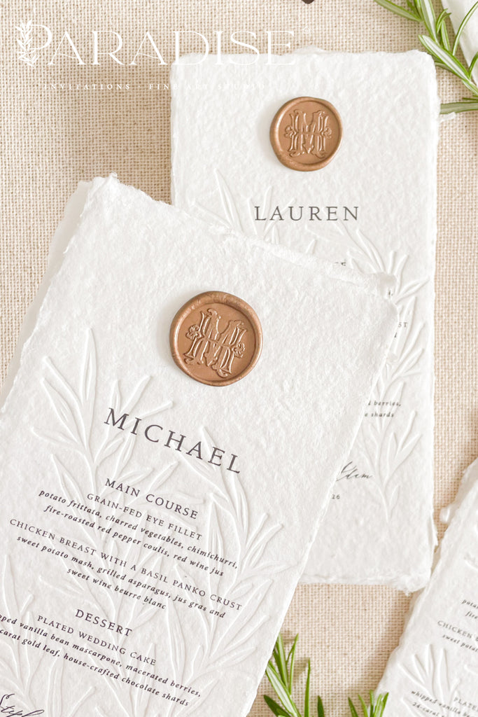 Genesis Embossed Handmade Wedding Menus