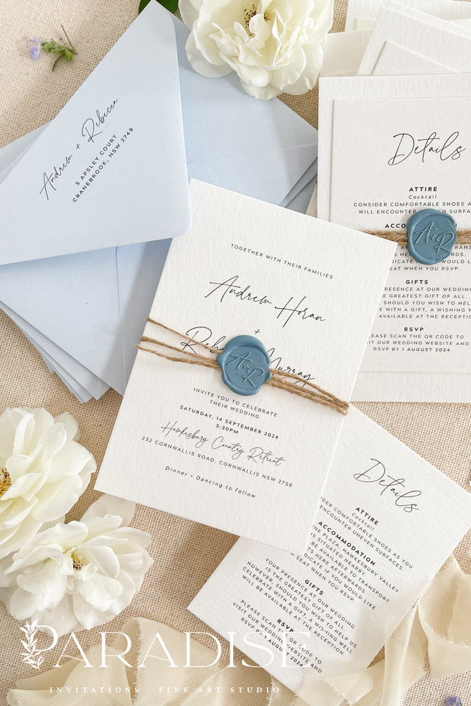 Olive Minimalist Wedding Invitation Sets