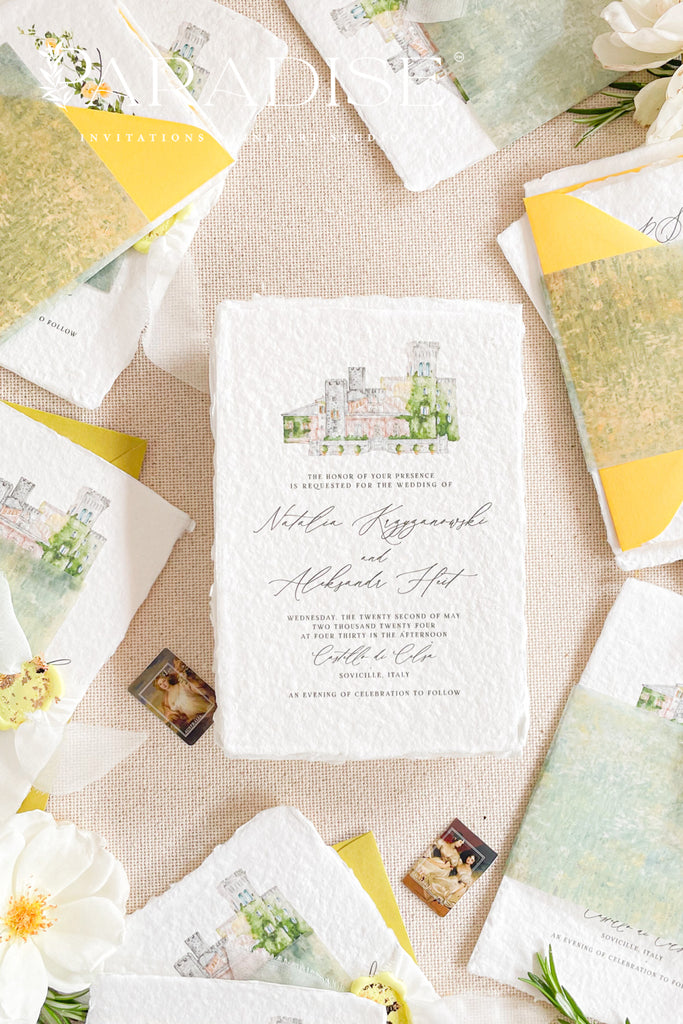 Eliana Handmade Paper Wedding Invitation Sets