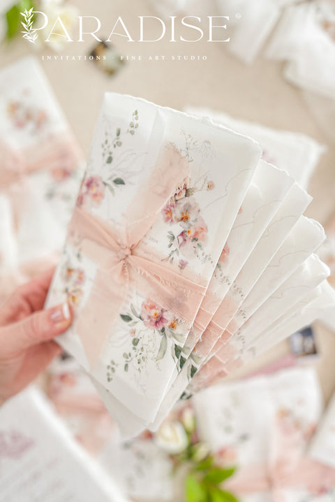 This exquisite wedding invitations suite offers a personal and artistic touch, perfect for a summer wedding. Each invitation features a custom, hand drawn venue illustration that beautifully captures the unique charm of your location. The illustration is printed on luxurious handmade cotton paper, which provides a rich, tactile feel and a timeless finish, creating a truly memorable keepsake for your guests.